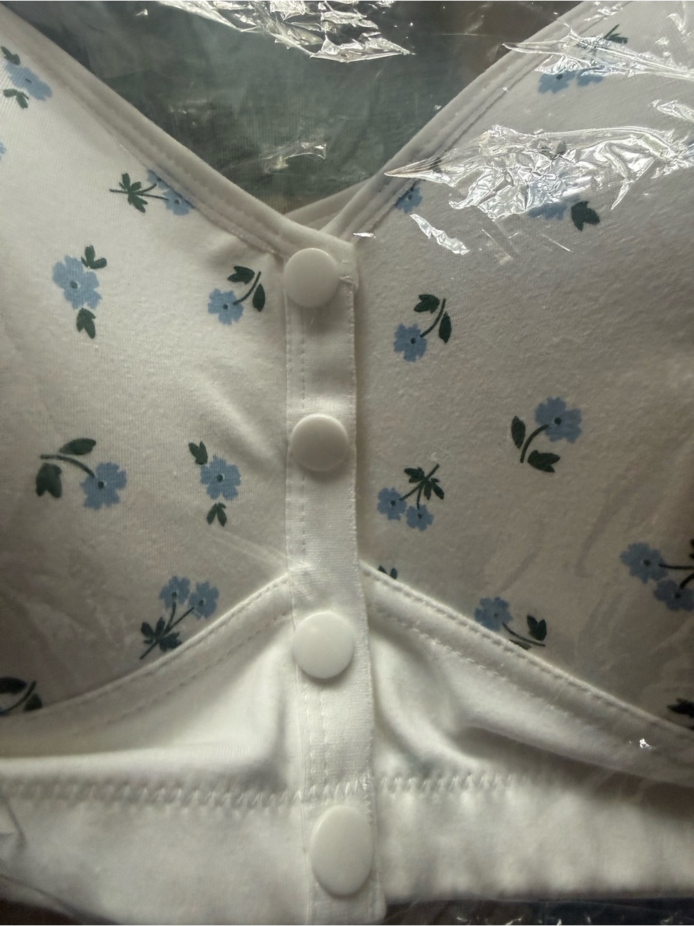 White Floral Button-Front Women’s Crop Top